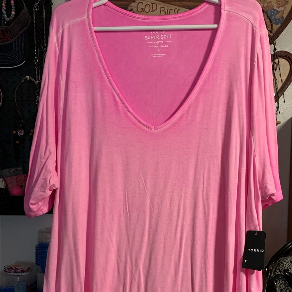 NEW!! Torrid Top Tunic Super Soft Knits Pink Glow Size 5 5X